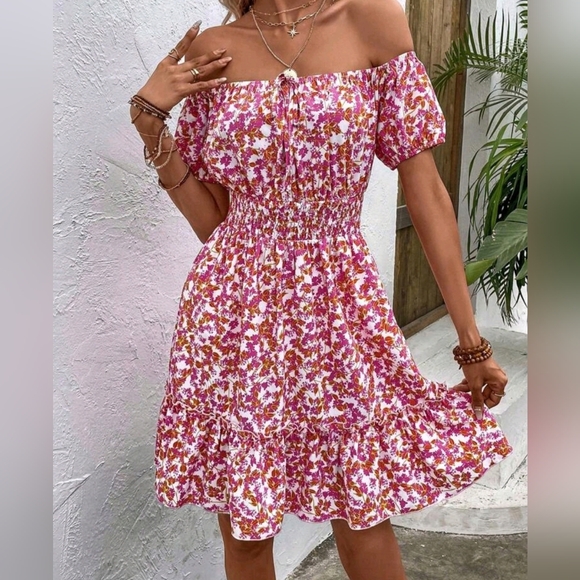 Ruffle Shoulder Straps Sweetheart Neck Chiffon Boho Dresses Taupe main image 1